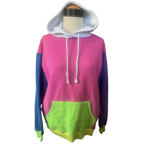 Color Blocked Y2K Bokeh Hoodie Size Medium - Picture 1 of 7